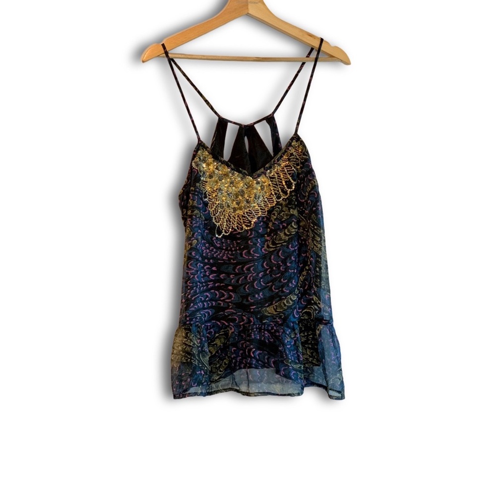 Urban Outfitters | Kimchi Blue Lightweight Gold/Blue Cami Tank